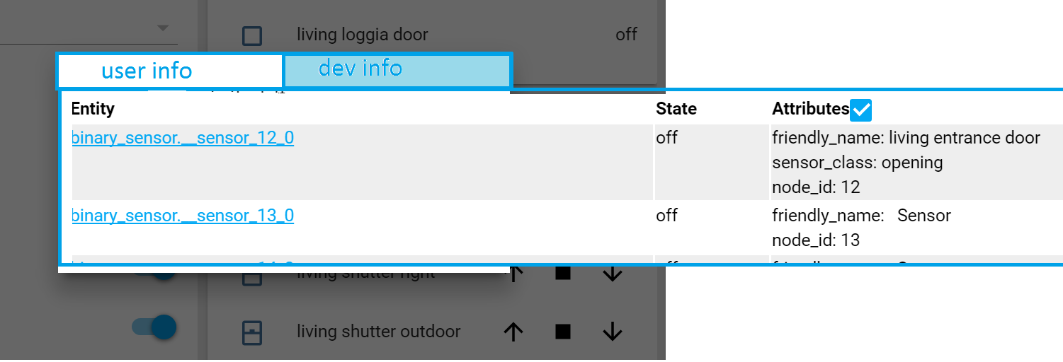 Add an info icon or tab for devinfos to every component Feature